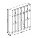 Ver imagem 2 de Guarda Roupa Casal Maleiro Madeira com Espelho 1292c Cobre 12 Portas e 2 Gavetas Castanho Finestra