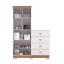 Ver imagem 3 de Cômoda Roupeiro Taywan 2 Portas 4 Gavetas Branco/camarim - Pnr Móveis