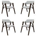 Ver imagem 1 de Kit 4 Cadeiras Sala de Jantar e Jogos Carteados Madeira Maciça Poker Linho Cinza-capuccino G42 -