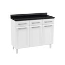 Ver imagem 1 de Módulo Cozinha Telasul Topázio Balcão 3 Portas e 3 Gavetas C/tampo 105cm Branco