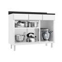Ver imagem 4 de Módulo Cozinha Telasul Topázio Balcão 3 Portas e 3 Gavetas C/tampo 105cm Branco