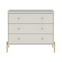 Ver imagem 2 de Cômoda com 3 Gavetas Jasper 94 cm Off White Fosco com Dourado