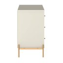 Ver imagem 5 de Cômoda com 3 Gavetas Jasper 94 cm Off White Fosco com Dourado
