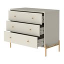 Ver imagem 4 de Cômoda com 3 Gavetas Jasper 94 cm Off White Fosco com Dourado
