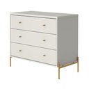 Ver imagem 3 de Cômoda com 3 Gavetas Jasper 94 cm Off White Fosco com Dourado