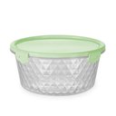 Ver imagem 1 de Pote Redondo Plástico Cristal para Alimentos Frutas Freezer Microondas Verde - 5un - 1,7 Litros