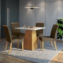 Ver imagem 1 de Conjunto Sala de Jantar 4 Cadeiras Rafaela Espresso Móveis