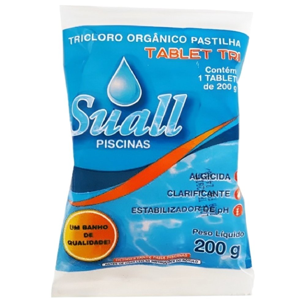 Pastilha Tricloro Orgânico para Piscina 5 Peças 1 Kilo - Ctcoax20 - Suall Piscinas