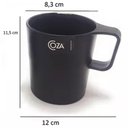 Ver imagem 3 de Caneca Escolar 250ml Plástica Xícara Preta Água Café Achocolatado Coza Empilhável Casual Avulsa