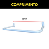 Kit 5 Araras 60cm Fixas de Parede Aço Organização de Roupas Closets Lojas Suporte Reforçado - 3