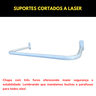 Kit 5 Araras 60cm Fixas de Parede Aço Organização de Roupas Closets Lojas Suporte Reforçado - 6