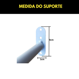 Kit 5 Araras 60cm Fixas de Parede Aço Organização de Roupas Closets Lojas Suporte Reforçado - 4