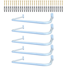 Kit 5 Araras 60cm Fixas de Parede Aço Organização de Roupas Closets Lojas Suporte Reforçado - 1