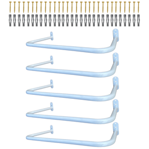 Kit 5 Araras 60cm Fixas de Parede Aço Organização de Roupas Closets Lojas Suporte Reforçado