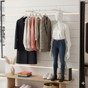 Ver imagem 1 de Kit 5 Araras 60cm Fixas de Parede Aço Organização de Roupas Closets Lojas Suporte Reforçado