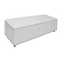 Ver imagem 2 de Calçadeira Recamier Baú Casal King 195cm Diana Suede Branco - DS Estofados