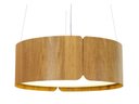 Ver imagem 1 de Lustre Pendente Redondo 50x21cm Cilíndrico 4xE27 Em Madeira - Freijó