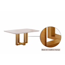 Ver imagem 6 de Conjunto Sala de Jantar 6 Lugares Irlanda Mesa e Cadeiras Madeira Maciça Tampo Vidro Off-white