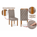 Ver mais imagens de Conjunto Sala de Jantar 6 Lugares Irlanda Mesa e Cadeiras Madeira Maciça Tampo Vidro Off-white