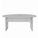 Ver imagem 3 de Mesa de Reunião Orgânica 180x105cm com Caixa de Tomadas e Pés em Metal Corporate Cinza