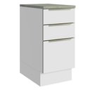 Ver imagem 1 de Balcão 40 cm 3 Gavetas Branco/Branco Veludo Lux Madesa