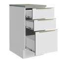 Ver imagem 4 de Balcão 40 cm 3 Gavetas Branco/Branco Veludo Lux Madesa