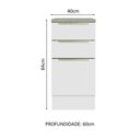 Ver imagem 3 de Balcão 40 cm 3 Gavetas Branco/Branco Veludo Lux Madesa