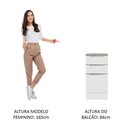 Ver imagem 5 de Balcão 40 cm 3 Gavetas Branco/Branco Veludo Lux Madesa