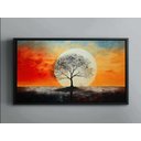 Ver imagem 3 de Quadro Decorativo Abstrato Canvas Moldura Premium Filete Árvore Cores Gg
