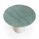 Ver imagem 2 de Mesa de Jantar Cone Redonda 140 Cm Tampo Mármore Verde da Vinci e Base Off White
