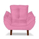 Ver imagem 1 de Mini Poltrona Cadeira Opala Infantil de Criança Suede Rose
