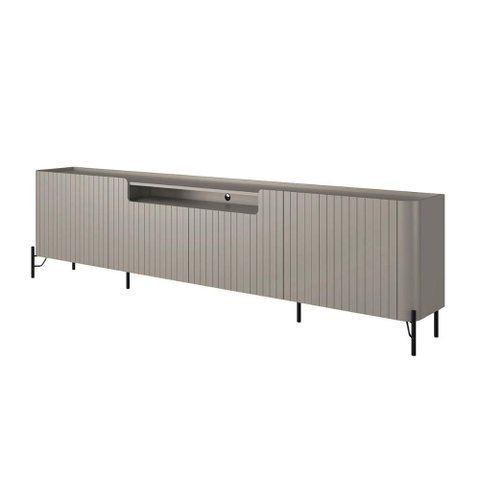 Rack com 4 Portas Brise para Sala 220cm Pés Metal 100% Mdf