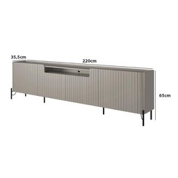 Rack com 4 Portas Brise para Sala 220cm Pés Metal 100% Mdf - 2