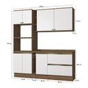 Ver imagem 3 de Armário de Cozinha Compacta 100% Mdf 205cm Nogueira/branco Celeste Kappesberg