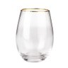 Copo de Vidro Canelado Transparente e Dourado 580ml - A\CASA - 1