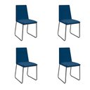 Ver imagem 1 de Kit 4 Cadeiras de Jantar Cozinha Industrial Lexa Veludo - Élpis Móveis - Azul Marinho - Preta