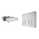 Ver imagem 1 de Quarto Casal Completo com Cama e Guarda Roupa 6 Portas 8 Gavetas Sevilla Branco