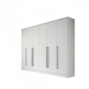 Ver imagem 2 de Quarto Casal Completo com Cama e Guarda Roupa 6 Portas 8 Gavetas Sevilla Branco