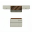 Ver imagem 2 de Cozinha Completa Fineze 4 Portas 4 Gavetas com Vidro e Tampo 100% MDF Areia Hp/Cinamomo - Henn
