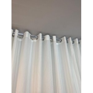 Cortina no Tecido Voil Suisso Branco com Forro Microfibra Off White - 2,30l X 2,40a