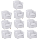Ver imagem 1 de Kit 10 Poltronas Decorativa Reforçada Recepção Clinica Salão Courino Branco