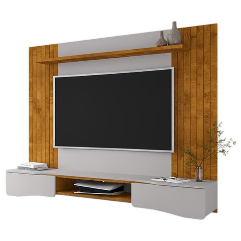 Painel Suspenso Buzios Sala Tv até 60 Polegadas com 2 Portas Naturale/off White