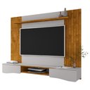 Ver imagem 1 de Painel Suspenso Buzios Sala Tv até 60 Polegadas com 2 Portas Naturale/off White