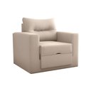 Ver imagem 1 de Poltrona Cama 1 Lugar Mx48 Marissol Suede Bege Reclinável com Estrutura Madeira Loja Sheep