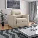 Ver imagem 4 de Poltrona Cama 1 Lugar Mx48 Marissol Suede Bege Reclinável com Estrutura Madeira Loja Sheep