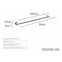 Ver imagem 3 de Toalheiro Inox 50 Cm - Kromus RD0105-50