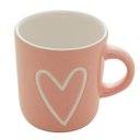 Ver imagem 2 de Kit 2 Canecas Porcelana Minimalista 180ml Coração Rosa