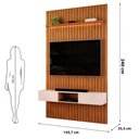 Ver imagem 3 de Painel Trento para TV com Bancada 143 Ripado Freijó Off White com LED -DJ Móveis