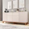 Aparador Buffet Sala de Estar 4 Portas 180cm Visari Off White/freijó C01 - D'rossi - 1