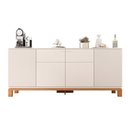 Ver imagem 4 de Aparador Buffet Sala de Estar Cozinha 4 Portas 180cm Visari Off White/Freijó C01 - D’Rossi